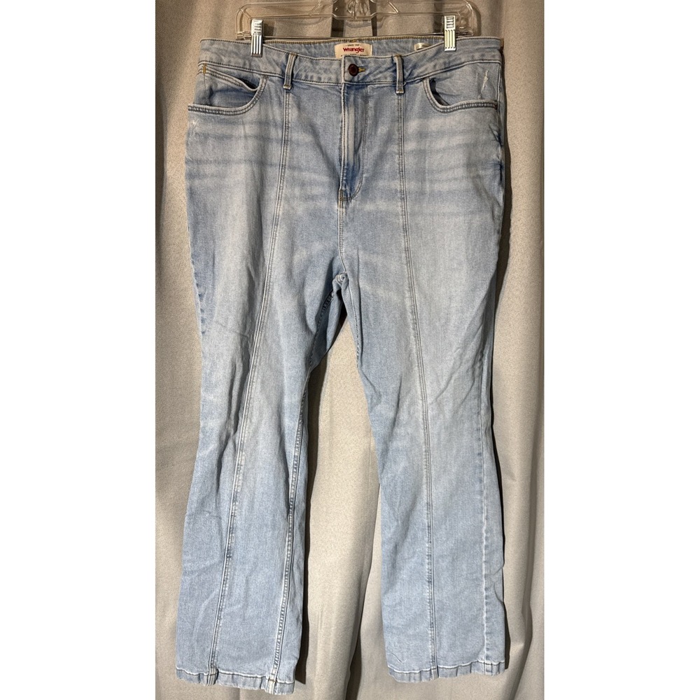 Wrangler Seamed Bootcut Jeans Womens 18x32 Light Wash High Rise Denim
